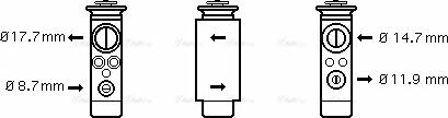 Ava Quality Cooling OL 1412 - Expansion Valve, air conditioning autospares.lv