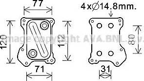 Ava Quality Cooling OL3685 - Oil Cooler, engine oil autospares.lv