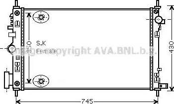 Ava Quality Cooling OL 2470 - Radiator, engine cooling autospares.lv