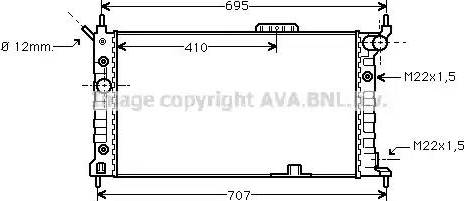 Ava Quality Cooling OL 2169 - Radiator, engine cooling autospares.lv