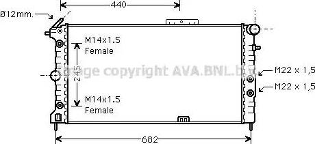 Ava Quality Cooling OL 2173 - Radiator, engine cooling autospares.lv