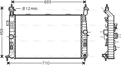 Ava Quality Cooling OL 2345 - Radiator, engine cooling autospares.lv