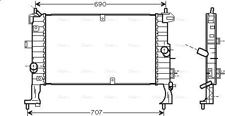 Ava Quality Cooling OL 2346 - Radiator, engine cooling autospares.lv