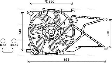 Ava Quality Cooling OL7596 - Fan, radiator autospares.lv