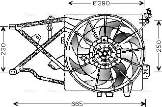 Ava Quality Cooling OL 7505 - Fan, radiator autospares.lv