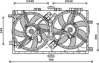 Ava Quality Cooling OL7641 - Fan, radiator autospares.lv