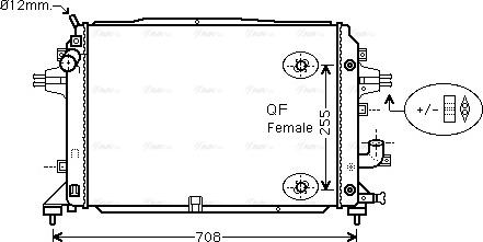 Ava Quality Cooling OLA2460 - Radiator, engine cooling autospares.lv