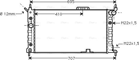 Ava Quality Cooling OLA2169 - Radiator, engine cooling autospares.lv