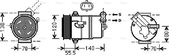 Ava Quality Cooling OLAK498 - Compressor, air conditioning autospares.lv