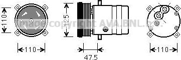 Ava Quality Cooling OLAK493 - Compressor, air conditioning autospares.lv