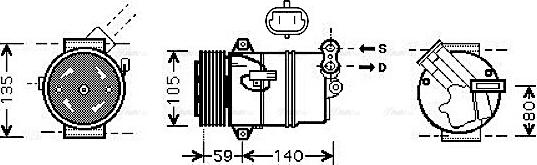 Ava Quality Cooling OLAK446 - Compressor, air conditioning autospares.lv