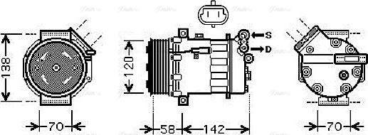 Ava Quality Cooling OL K448 - Compressor, air conditioning autospares.lv