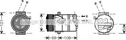 Ava Quality Cooling OLAK443 - Compressor, air conditioning autospares.lv