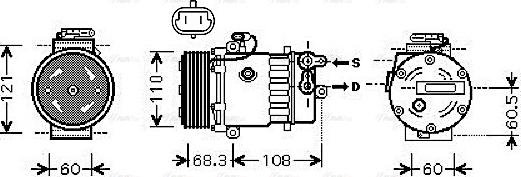 Ava Quality Cooling OL K464 - Compressor, air conditioning autospares.lv