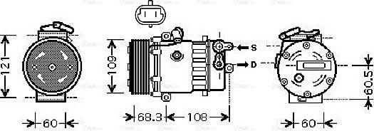 Ava Quality Cooling OL K466 - Compressor, air conditioning autospares.lv