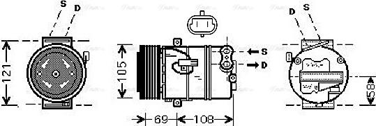 Ava Quality Cooling OLAK438 - Compressor, air conditioning autospares.lv