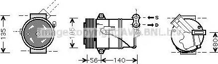 Ava Quality Cooling OLAK429 - Compressor, air conditioning autospares.lv