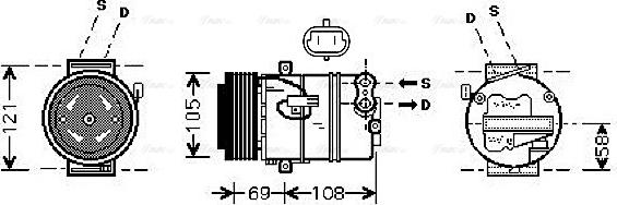 Ava Quality Cooling OL K426 - Compressor, air conditioning autospares.lv