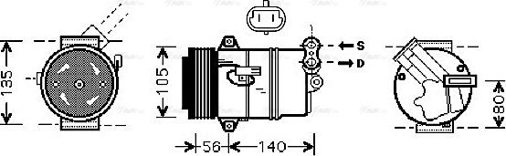 Ava Quality Cooling OLAK428 - Compressor, air conditioning autospares.lv