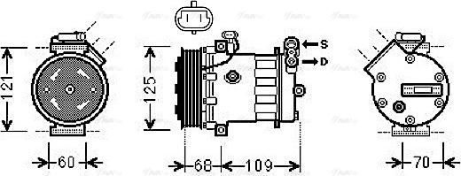 Ava Quality Cooling OLAK475 - Compressor, air conditioning autospares.lv