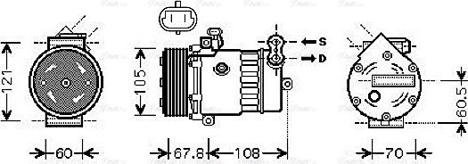 Ava Quality Cooling OLAK477 - Compressor, air conditioning autospares.lv