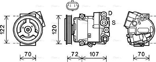 Ava Quality Cooling OLAK595 - Compressor, air conditioning autospares.lv