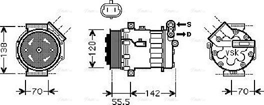 Ava Quality Cooling OLK586 - Compressor, air conditioning autospares.lv