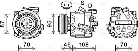 Ava Quality Cooling OLAK668 - Compressor, air conditioning autospares.lv