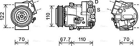 Ava Quality Cooling OLAK608 - Compressor, air conditioning autospares.lv