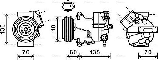 Ava Quality Cooling OLAK607 - Compressor, air conditioning autospares.lv