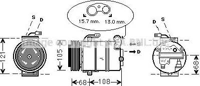 Ava Quality Cooling OL K138 - Compressor, air conditioning autospares.lv