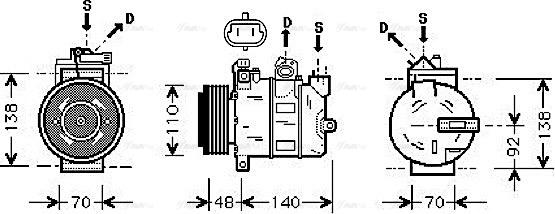 Ava Quality Cooling OLAK356 - Compressor, air conditioning autospares.lv