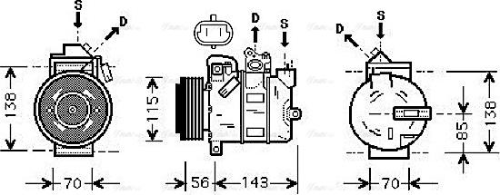 Ava Quality Cooling OLAK357 - Compressor, air conditioning autospares.lv