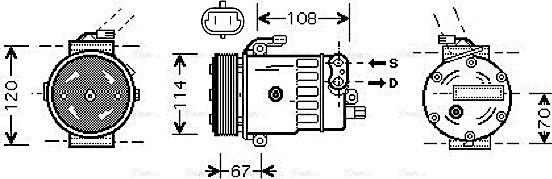 Ava Quality Cooling OLAK319 - Compressor, air conditioning autospares.lv