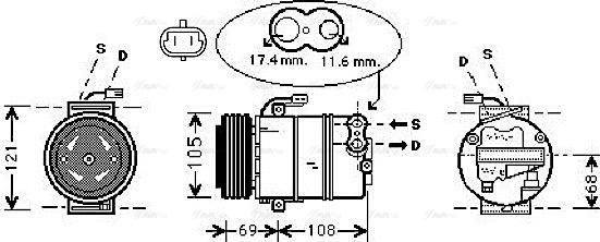 Ava Quality Cooling OL K316 - Compressor, air conditioning autospares.lv