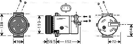 Ava Quality Cooling OLAK318 - Compressor, air conditioning autospares.lv