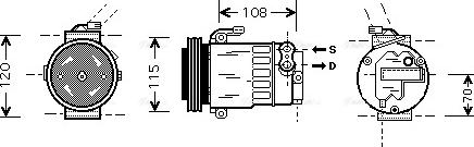 Ava Quality Cooling OLAK312 - Compressor, air conditioning autospares.lv