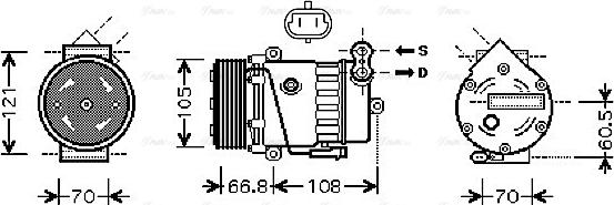 Ava Quality Cooling OLAK389 - Compressor, air conditioning autospares.lv