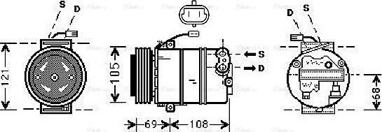 Ava Quality Cooling OLAK373 - Compressor, air conditioning autospares.lv