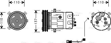 Ava Quality Cooling OLAK290 - Compressor, air conditioning autospares.lv