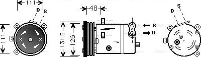 Ava Quality Cooling OLAK280 - Compressor, air conditioning autospares.lv