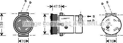 Ava Quality Cooling OLAK273 - Compressor, air conditioning autospares.lv