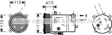 Ava Quality Cooling OL K277 - Compressor, air conditioning autospares.lv