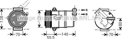 Ava Quality Cooling OL K498 - Compressor, air conditioning autospares.lv