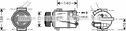 Ava Quality Cooling OL K410 - Compressor, air conditioning autospares.lv