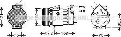 Ava Quality Cooling OL K483 - Compressor, air conditioning autospares.lv