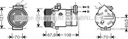 Ava Quality Cooling OL K477 - Compressor, air conditioning autospares.lv