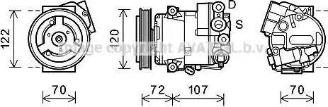 Ava Quality Cooling OLK595 - Compressor, air conditioning autospares.lv