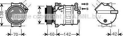 Ava Quality Cooling OLK543 - Compressor, air conditioning autospares.lv