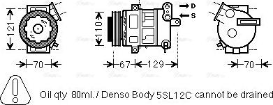 Ava Quality Cooling OL K558 - Compressor, air conditioning autospares.lv